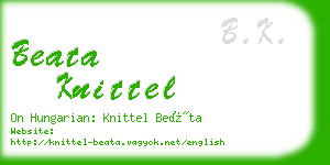 beata knittel business card